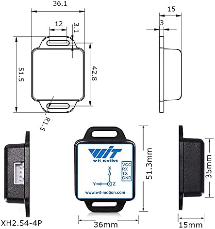 Witmotion WT901C-232 9-Axis Vibration Inclinometer