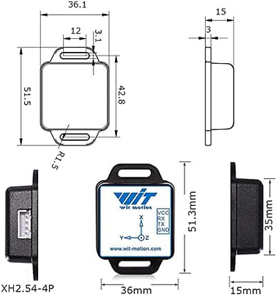 Witmotion WT901C-232 9-Axis Vibration Inclinometer – Sim Reality